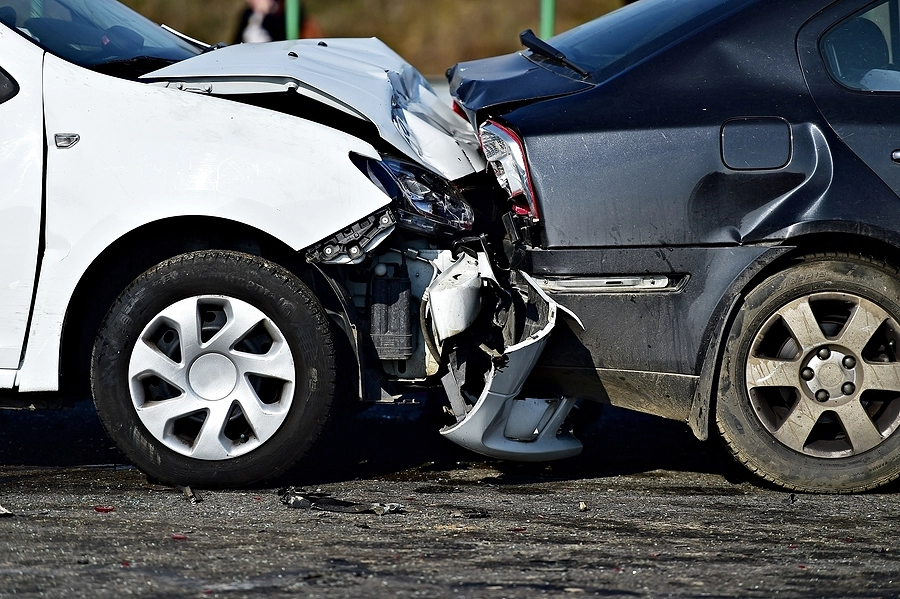 Wreckage of a multi-car accident